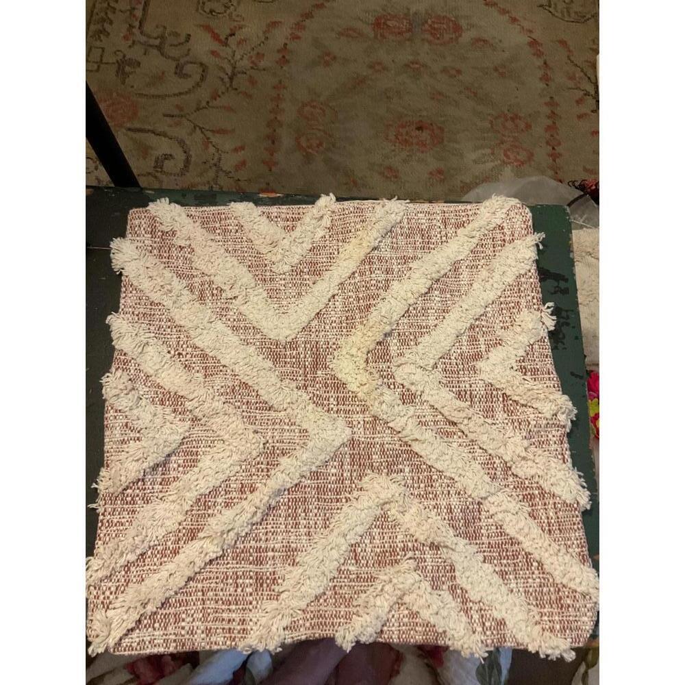 Studio Outback Decorative  Cotton Throw Pillow Cover - Geometric Design Set of 2 - Picture 2 of 9